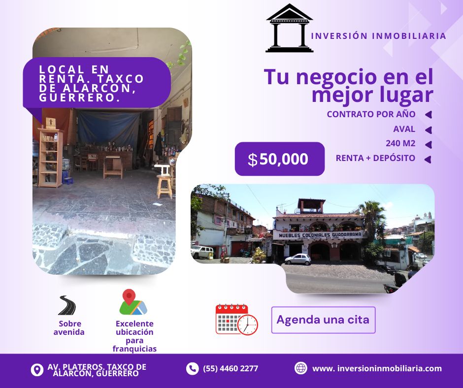 Local comercial en renta en AV. DE LOS PLATEROS, TAXCO DE ALARCON