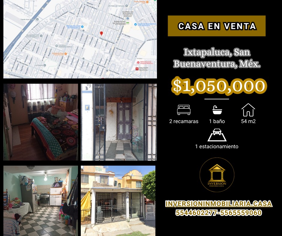 Casa en venta en P.º de los Tabachines, 69, San Buenaventura, Ixtapaluca