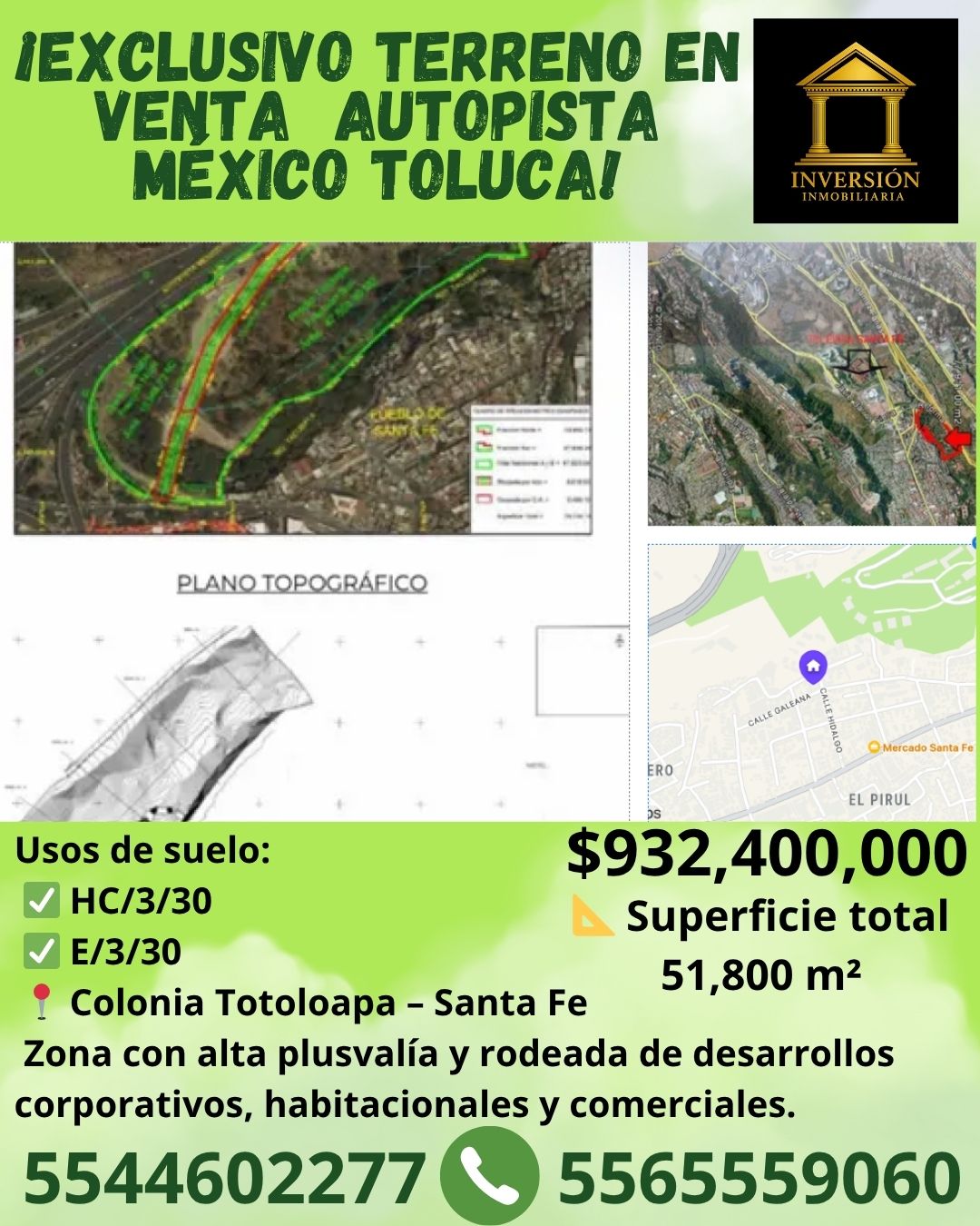 Terreno en venta en Km 15 Autopista Mexica Toluca