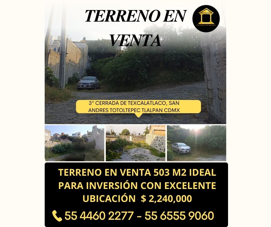 Terreno en venta en Cda. Texcalatlaco 3, San Andrés Totoltepec, Tlalpan, 14400 …